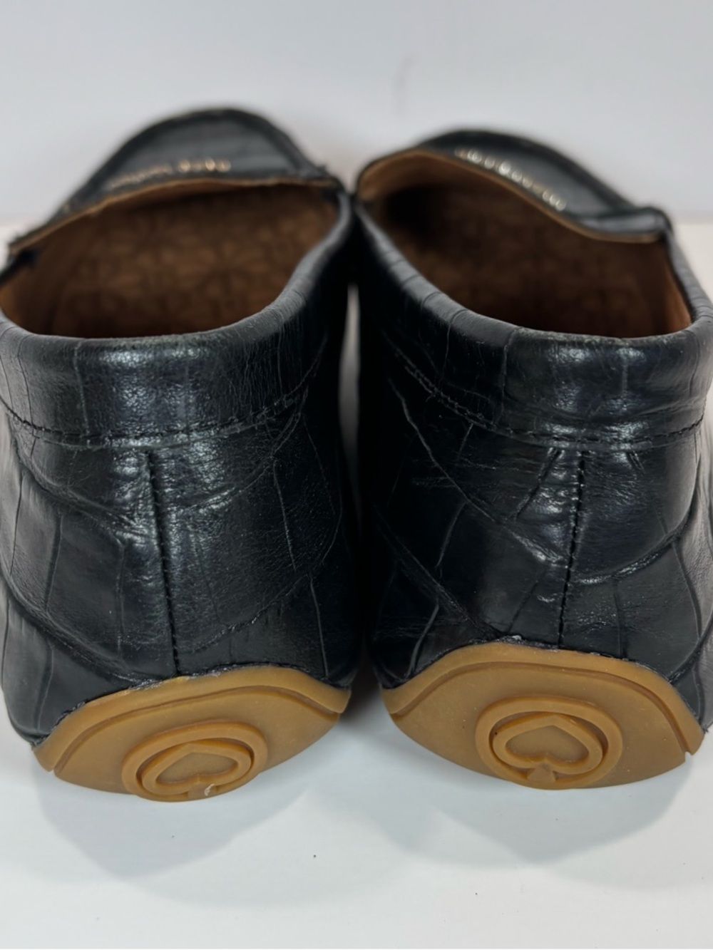Kate Spade New York Women Loafers Black Croc Embossed Patent Leather Flat 10 B - Picture 5 of 8